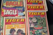 10 x Vintage 1980s Comics Lot  Eagle Tiger 2000AD Crunch Duran Duran