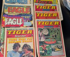 10 x Vintage 1980s Comics Lot  Eagle Tiger 2000AD Crunch Duran Duran
