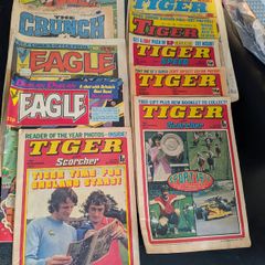 10 x Vintage 1980s Comics Lot  Eagle Tiger 2000AD Crunch Duran Duran