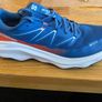 pair of Salomon Ultra Flow 2 Gore-Tex, Men's Versatile Trail Running Waterproof Shoes for Comfort, Good for Hiking and Trail Running on Outdoor Adventures, 2025 GTX Dark Blue Ballad Blue Cherry Tomato Image 7