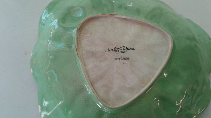 lettuce leaf and tomato salad dish antique