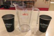 Coca Cola Plastic Pitcher Jug and Metal Jack Daniels Set