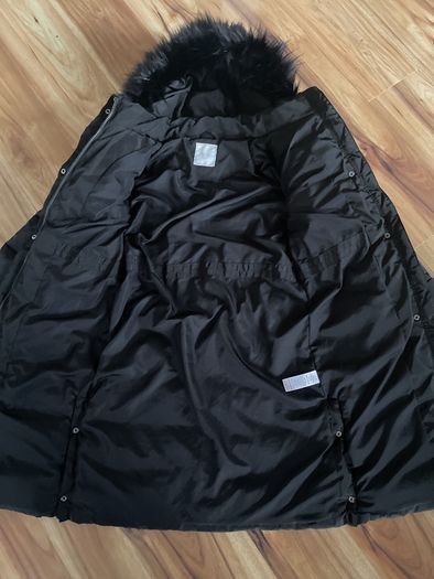 Next black longline puffa coat age 10 as new!