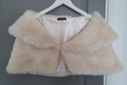 Faux Fur Ivory shrug size M/L