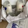 BURBERRY Women's Rubber Slide Sandals White Logo Charms EU 38 Authentic Image 3