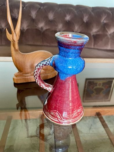 Vintage Glossy Michael Kennedy Sligo Handmade Candle holder with Stylised Handle