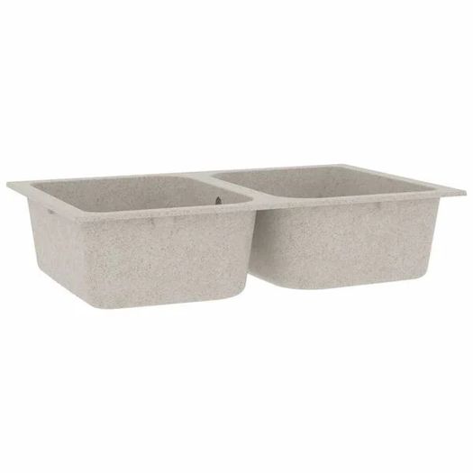 Kitchen Sink Beige 76 x 48 x 30 cm Quartz and Resin
