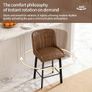 Brown Bar Stools Set of 2 Swivel Breakfast Kitchen Island Counter Stools Image 6