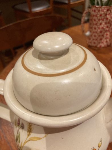 Vintage Marks and Spencer Harvest Design Tea pot and matching storage Jar