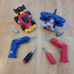 Kids drill and screwdriver set (car and aeroplane)