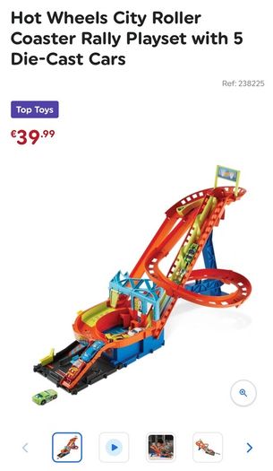 Hot Wheels City Roller Coaster Rally Playset with 5 Die-Cast Cars