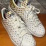 Adidas Originals Stan Smith Ladies UK5.5 EUR38.5 White Leather Trainers Gold Dot Pattern Image 2