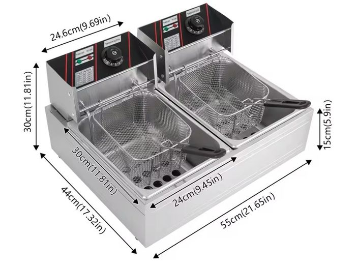 HALF PRICE RRP 260 euro 5kw 12L 220v Commercial Electric Deep Fryers 12L for Fast Food Restaurant Fried Chicken Stands Frying Chips French Fries Pork Chops