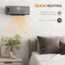 2000W Ceramic Electric Heater with Fan, Adjustable Thermostat, Wall Mounted - Grey Image 3
