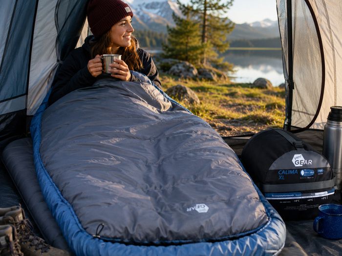 XXL  Camping Sleeping Bag  Extreme Wide Ellipse Sleeping Bag 230x110cm Blue Grey