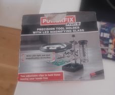 precision tool holder with led magnifying glass