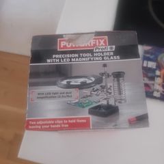 precision tool holder with led magnifying glass