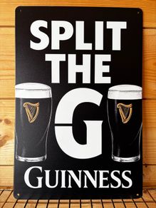 Guinness Split The G Tin Metal Sign
