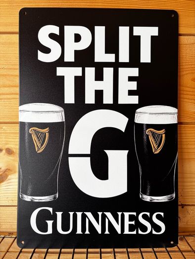 Guinness Split The G Tin Metal Sign