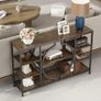 120cm Industrial Console Tables for Entryway Rustic Sofa Table Behind Couch 4 Tier Wooden Shelves Entry Table with Storage for Foyer, Hallway, Front Door,Living Room (Rustic Brown) Image 3