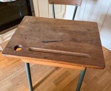 Vintage School Desk with Integrated Chair