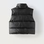Zara Black Leather Puffer (M) Image 2