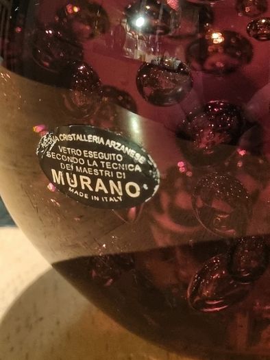 Vintage large Murano glass tea candle holder