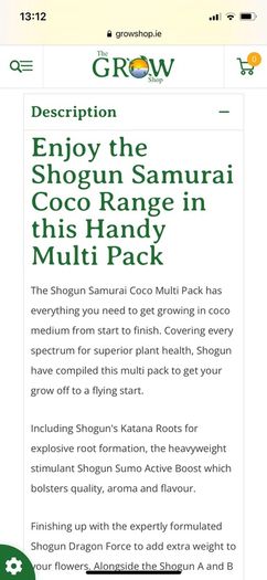 Shogun Coco, Multipack Samurai fertilisers BN