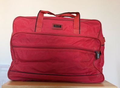 Retro original Carlton large red travel bag- (carry on baggage)  - with shoulder strap in full working order