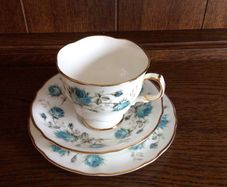 Arklow Blue Roses China Trio  Cup Saucer and side plate