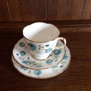 Arklow Blue Roses China Trio  Cup Saucer and side plate