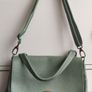 Borse in Pelle Sage Green Italian Leather Handbag - Very Good Condition Image 4