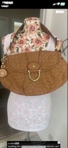 Anne Klein shoulder bag tan weave
