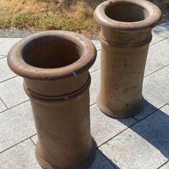 Vintage tall Victorian chimney pots - stunning pair