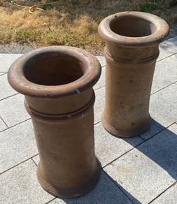 Vintage tall Victorian chimney pots - stunning pair