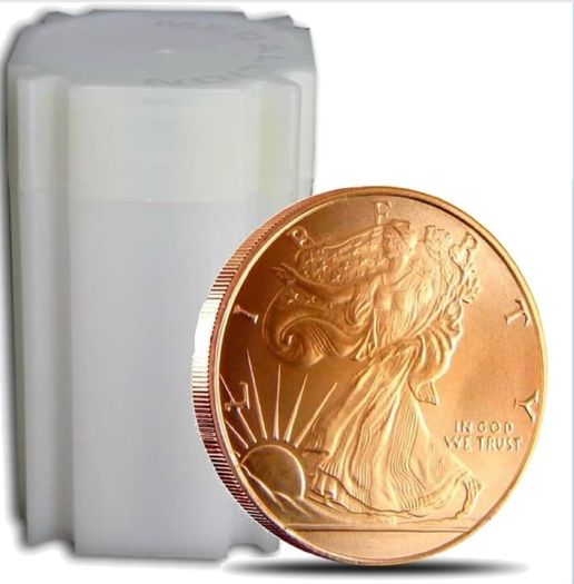 Uniques Walking Liberty 1 oz .999 Copper Rounds, 20 Pack Coin Tube