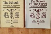 Vocal Score G. S. Music Books.1988. 2x . 1 X The Mikado. I X The Yeoman Of The Guard. Both By W. S. Gilbert &amp; Arthur Sullivan. Large Volume Paperback In Good Condition.