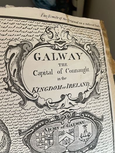 Facsimile reproduction of 19th century Galway map