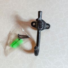 Black Cast Iron Hand Wall Hook (new).