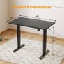 NEW SALE | Standing Desk Height Adjustable Electric Desk, 100x60cm Stand up Table, Sit Stand Home Office Desk with Splice Board, Black Top Image 2