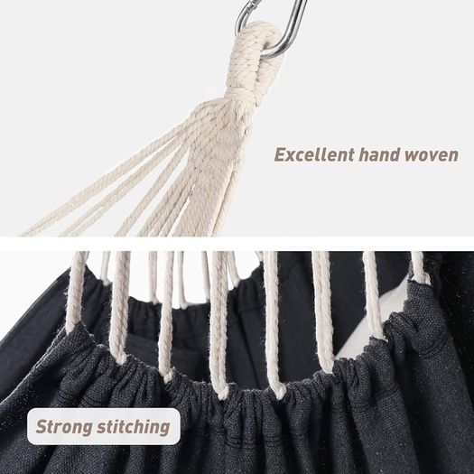 NEW SALE | Hammock Chair Hanging Swing 2 Seat Cushions Included,Strong Webbing Straps and Hooks for Easy Hanging Soft Cotton Weave Hanging Chair Side Pocket Large Tassel Chair Set Comfort Indoor Outdoor