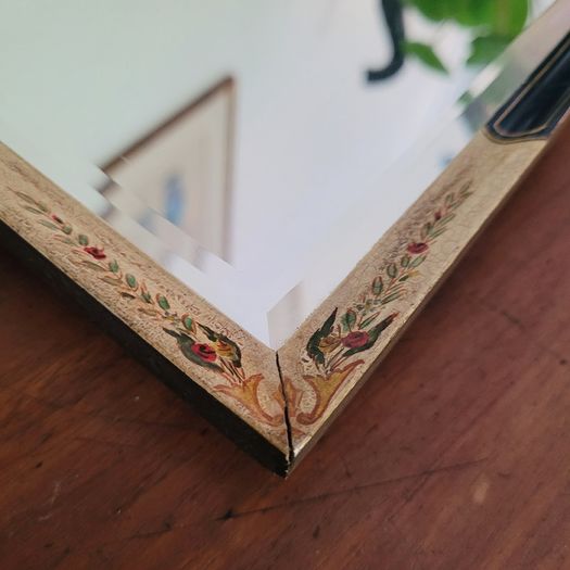 Antique irish "E.W Howe" handpainted & laquered mirror