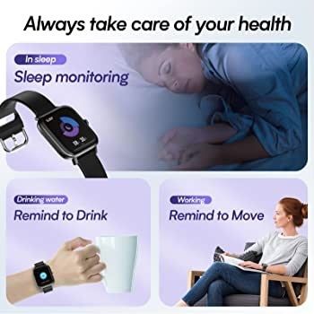 Smart Watch, 1.69" Ultra Retina Screen Fitness Tracker, All-day Heart Rate and Blood Oxygen Monitoring, Over 110+Sport Modes with IP67 Waterproof, 12mm Ultra-Thin Alloy Body for iOS Android (FREE POSTAGE)