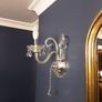 Pair of glass detailed wall lights collection only Image 3