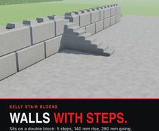 Concrete stair blocks for Kelly double blocks