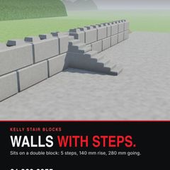 Concrete stair blocks for Kelly double blocks