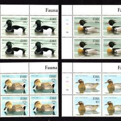 2004 Ireland Fauna & Flora Native Ducks Commemorative Stamp Plate Block 1A1A1A1A1A Mint Never Hinged (MNH)