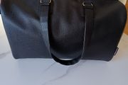 Black Faux Leather Weekend Bag