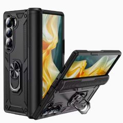 High Quality PC Shockproof Phone Case Compatible with Samsung Galaxy Z Fold 7, with 360 Rotating Ring Kickstand, Full Cover Protection Phone Bags Compatible with Samsung Galaxy Z Fold 7