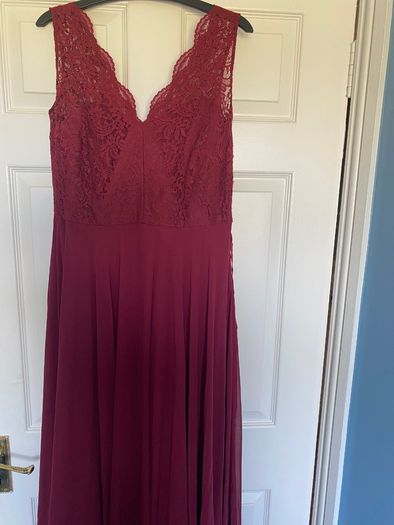 3 x Dessy burgundy bridesmaid dresses